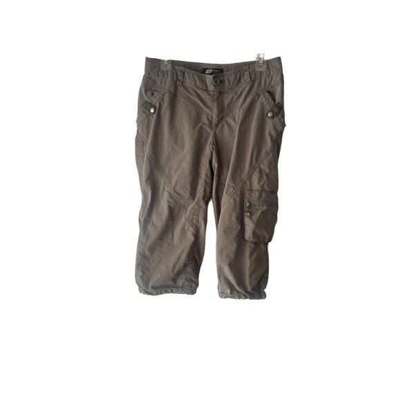 Eddie Bauer Sport Size 8 Brown Cargo Outdoor Pockets‎ Hiking Capri Pants - Picture 1 of 9